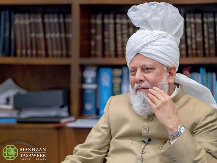 National and local amila members from Sweden meet with Hazrat Khalifatul Masih V