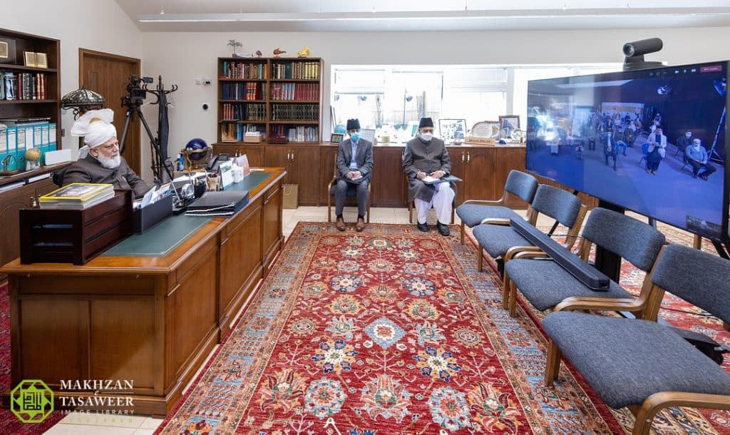 Arab Ahmadi Muslims residing in Germany meet Huzoor in virtual mulaqat