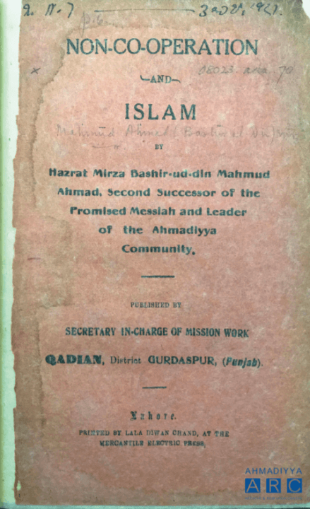 100 Years Ago… – Hazrat Khalifatul Masih II’s warning to Indian Muslims regarding non-cooperation
