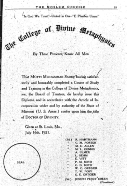 100 Years Ago… – Activities in the global Ahmadiyya mission, 1921: Qadian, USA, West Africa and UK