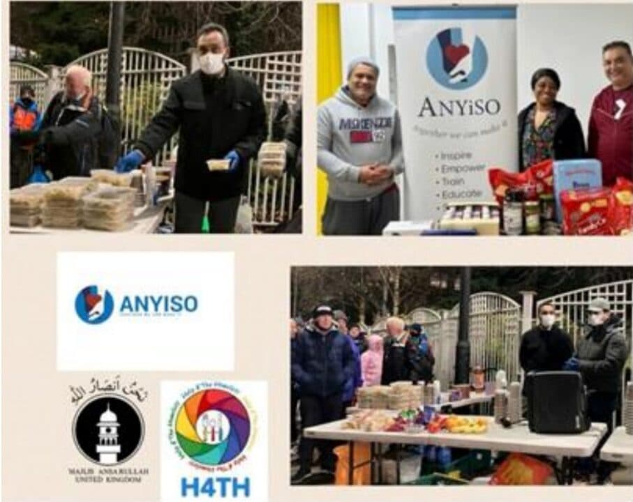 Food donations to homeless shelters by Ansarullah Scotland