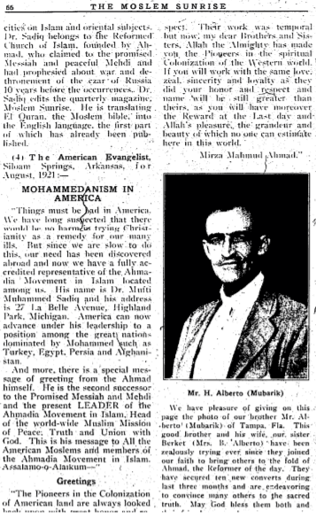 100 Years Ago… – “Those who met Dr Sadiq made a friend they will long remember”: Report of tabligh in America