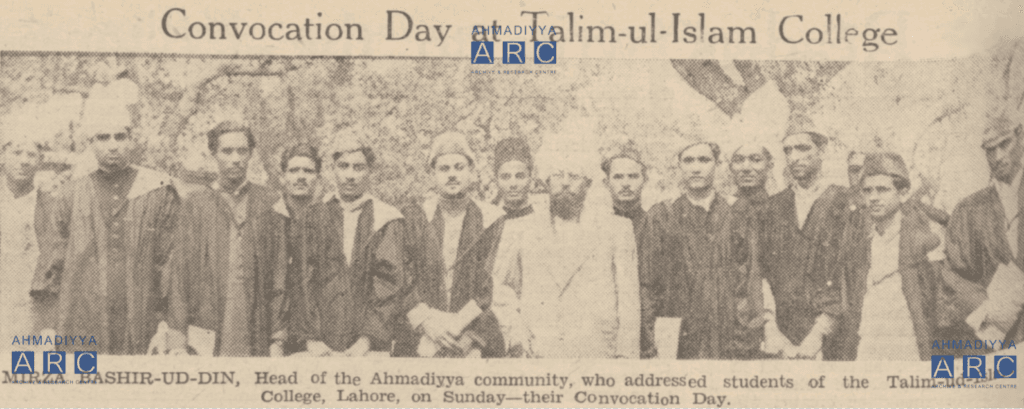 Hazrat Musleh-e-Maud’s address at Talim-ul-Islam College Convocation, 1950