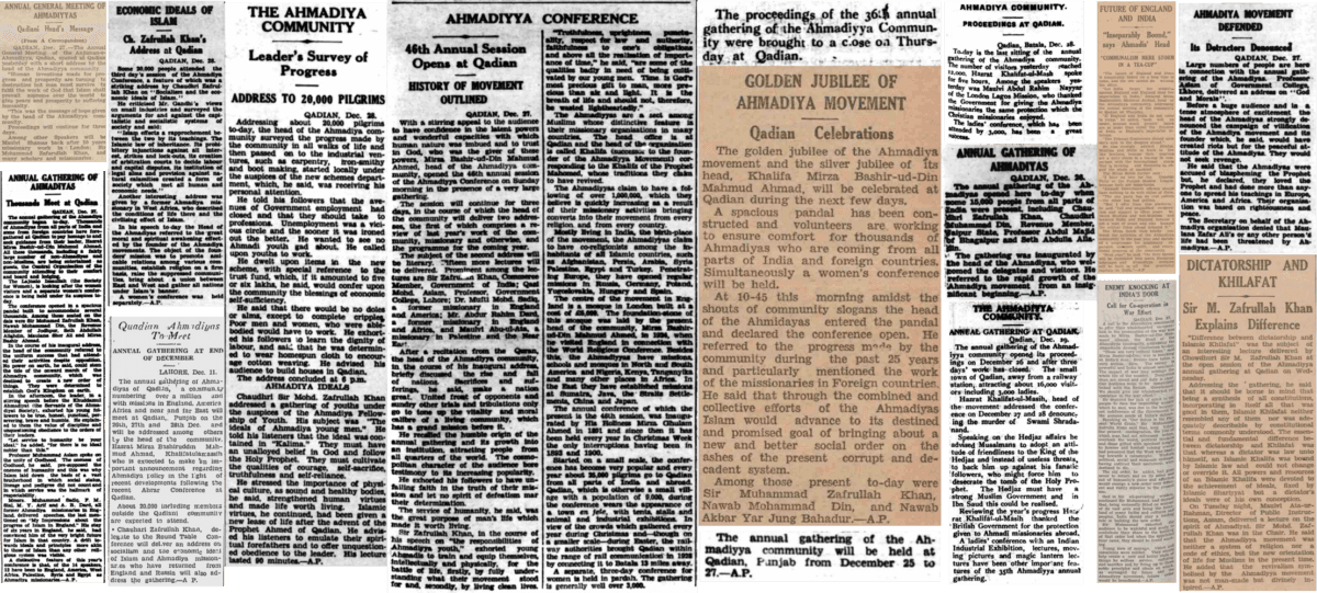 A glimpse into the press coverage of some pre-partition Annual Conventions (Jalsa Salana) in Qadian