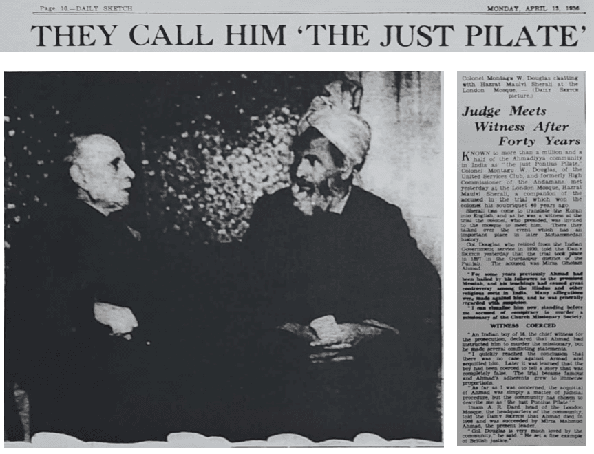 Montagu William Douglas’ visits to the Fazl Mosque London in 1936 and 1939