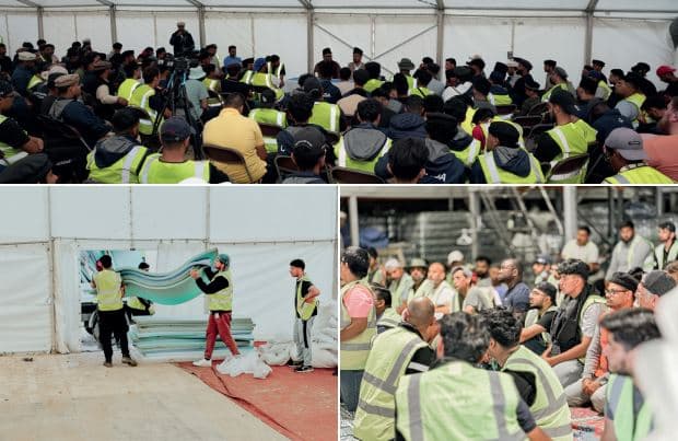 450 Canadian khuddam perform Waqar-e-Amal at Jalsa Salana UK 2024