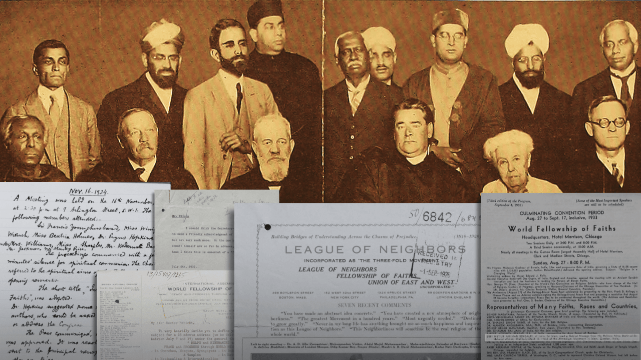 World Fellowship of Faiths in Chicago & London, 1930s: Hazrat Musleh-e-Maud’s messages and speeches by his representatives