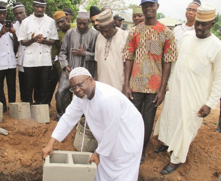 Nigeria Jamaat lays foundation               for new mosque