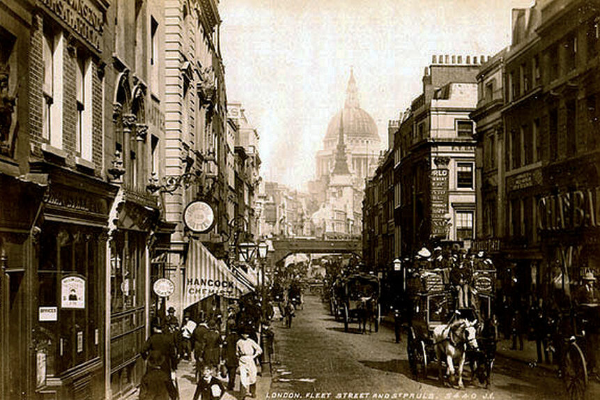 Fleet Street. By James Valentine c.1890.