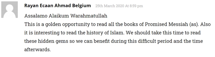 The global Ahmadiyya family: Utilising isolation in the best possible way 4 1 1