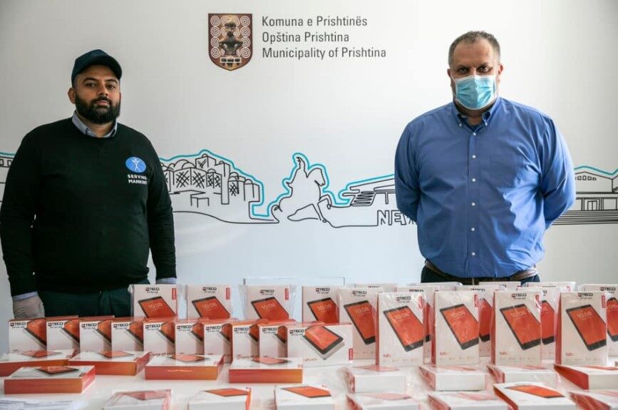 Humanity First Germany donates 45 tablets to children of Prishtina 1 45 Tablets at Municipality of Prishtina 1