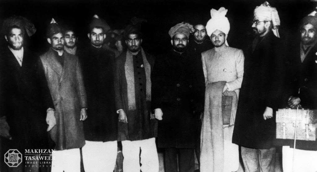 Euston station London 1946 Second from left Maulana Muhammad Ishaq Saqi sahib