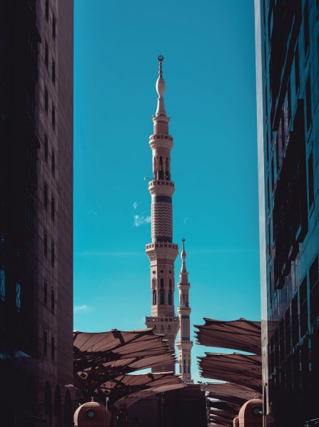 A view of the Prophet's Mosque (al-Masjid an-Nabawi)