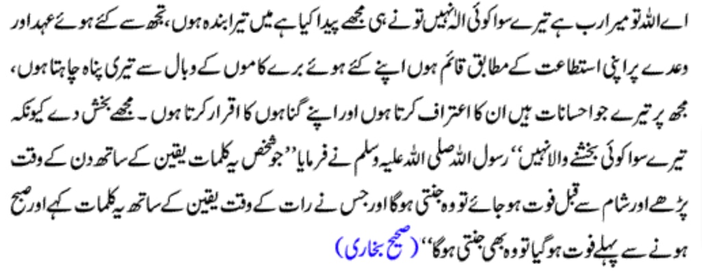 Syed-ul-Istighfar urdu translation