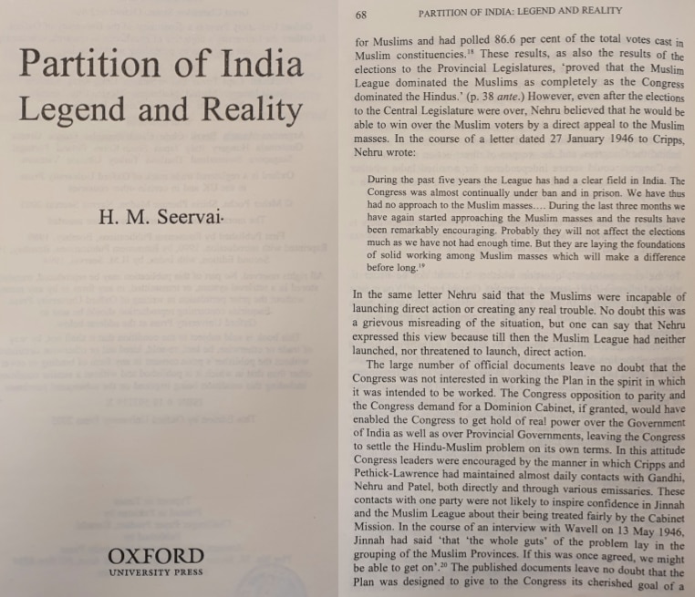 Partition of India Seervai 68
