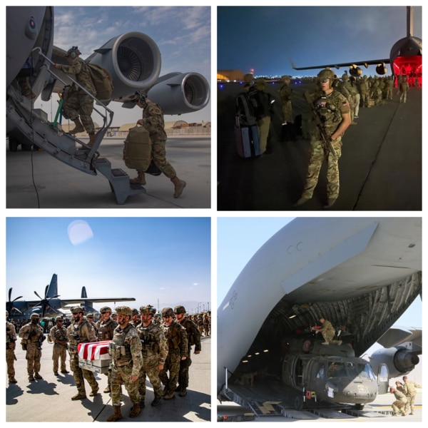 Collage — US Troop withdrawal from Afghanistan 2020—2021