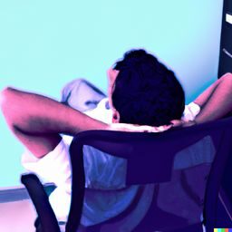 rsz dall·e 2023 08 04 171722 photo from the back of a person reclining on a office chair digital art