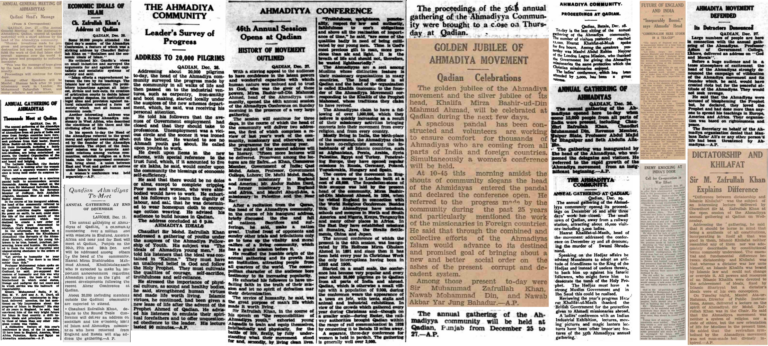A glimpse into the press coverage of some pre-partition Annual Conventions (Jalsa Salana) in Qadian