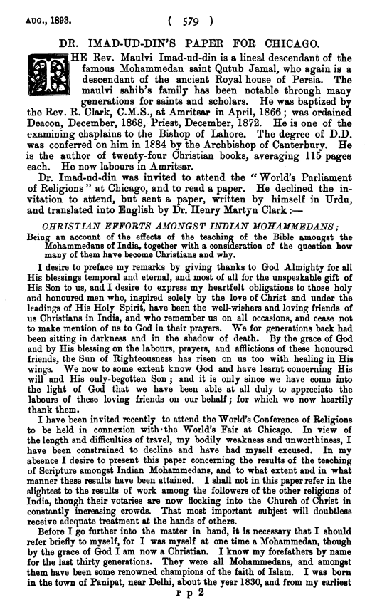 The Promised Messiah in defence of Islam: Response to the attacks of Rev Imad-ud-Din and Nur-i-Afshan in 1894 4 Imad