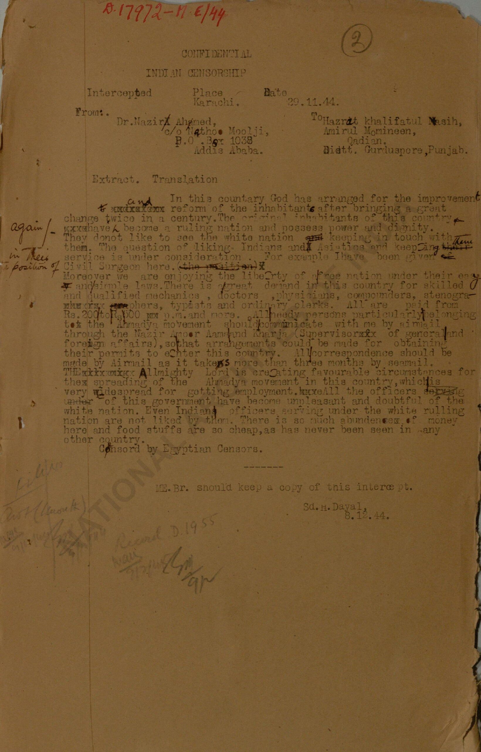 Tahrik-e-Jadid in the land of Negus: Historical records about Ahmadiyyat in Abyssinia 4 Abyssinia Negus Ahmadiyya