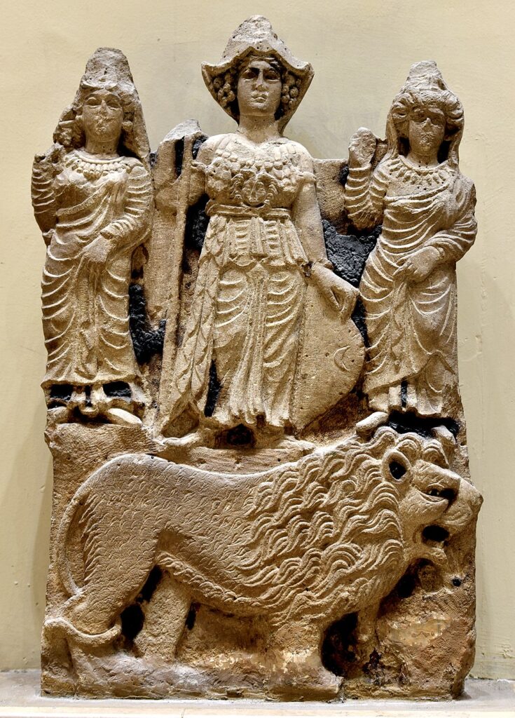 India in Prophet Muhammad’s Imagination: From scents and cool breeze to swords and Ghazwa-e-Hind 8 1024px Relief of the Arabian goddess Al Lat Manat and al Uzza from Hatra. Iraq Museum