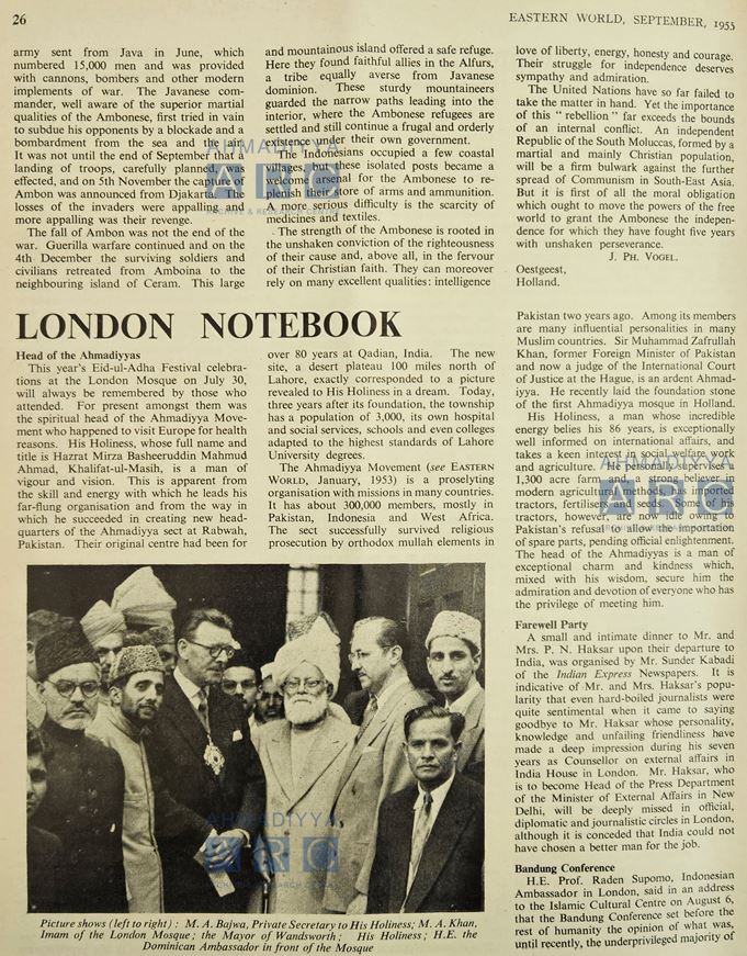 The 1925 Eid-ul-Fitr: Press reports of historic Eid receptions at the London Mosque (1925-1955) 2 1955 Eid 1