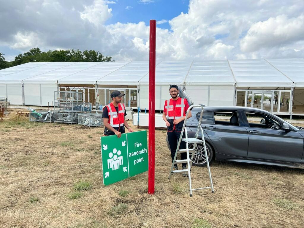 The hustle and bustle before Jalsa Salana UK 2025: Preparations in pictures 24 The health and safety team makes sure that the site is safe for all guests