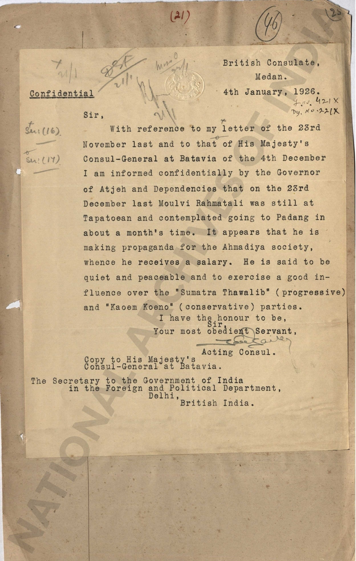 Centenary of the Ahmadiyya Mission in Indonesia: The early years and press coverage 7 PR 000007027215 page 0011